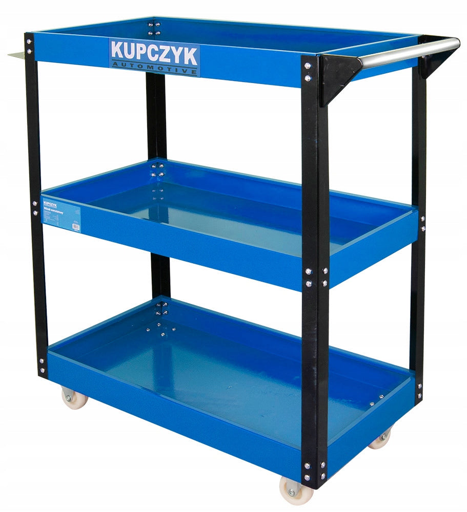 TOOL TROLLEY CABINET 3 SHELVES SWIVEL WHEELS SIDE HANDLE Manufacturer code KW-3