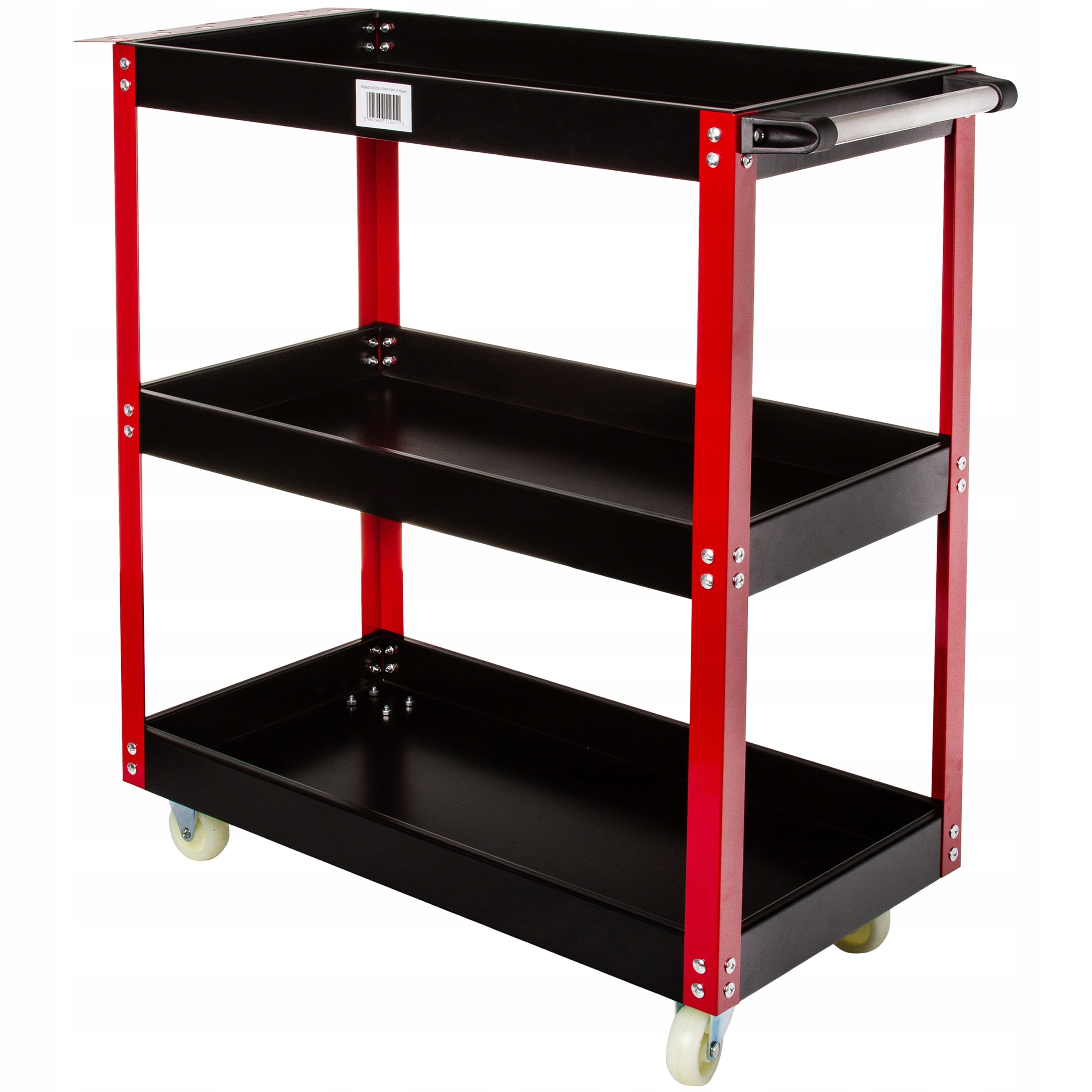 TOOL TROLLEY CABINET 3 WHEEL SHELVES 136KG