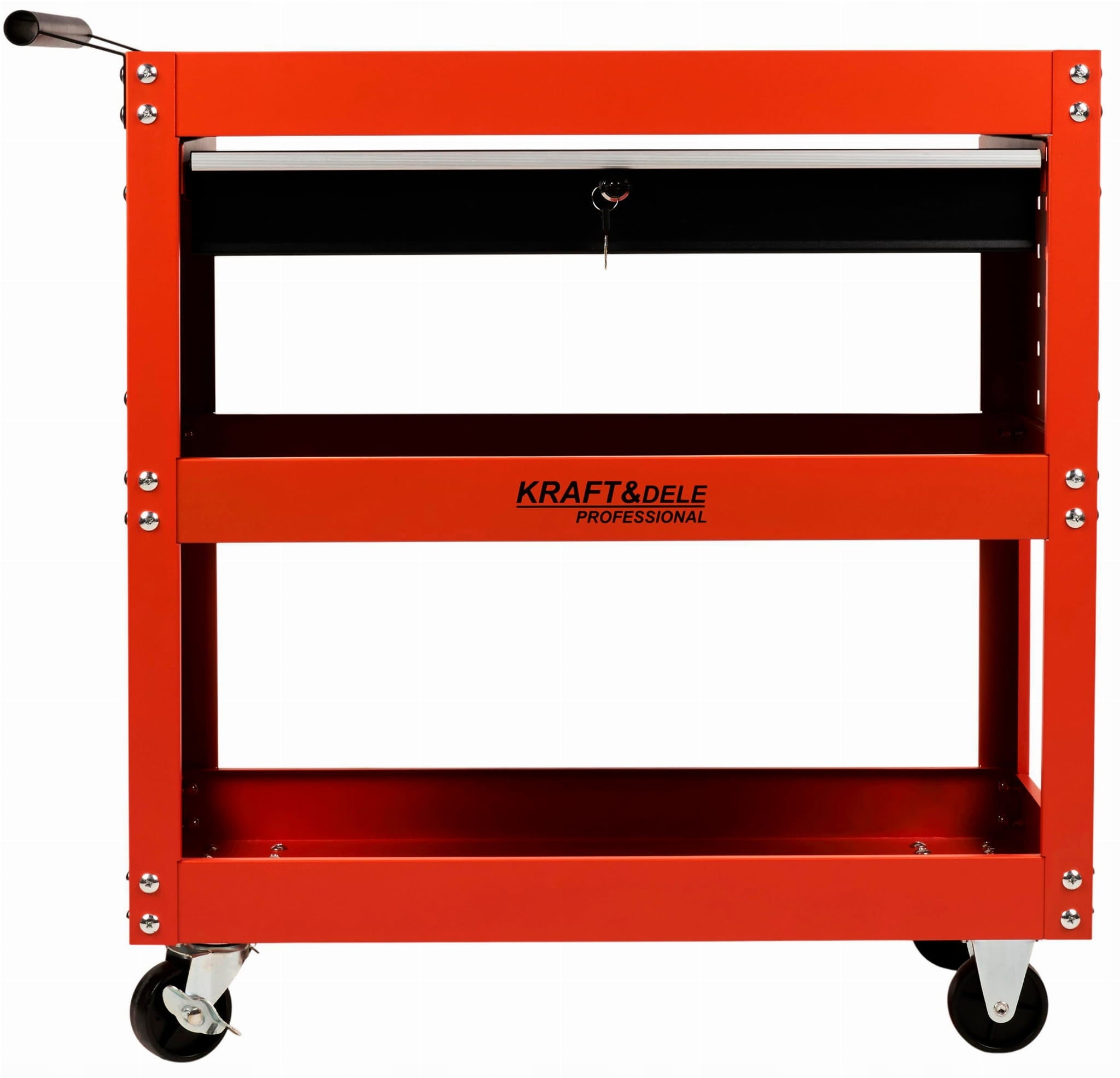 TOOL TROLLEY CABINET WHEELS 3 SHELVES KEY DRAWER Brand Kraft&Dele