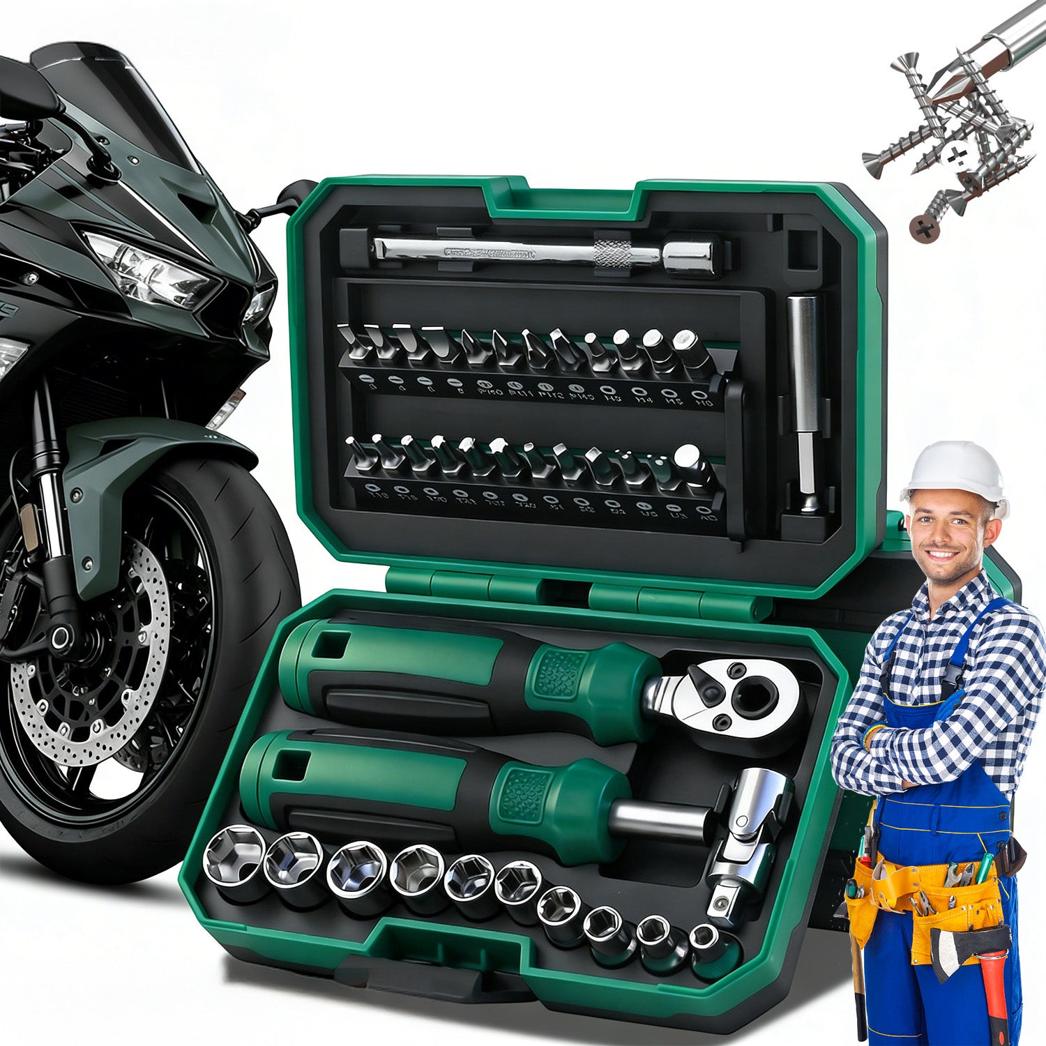 TOOL WRENCH SET 40 PCS GARAGE RATCHET CAR CAP