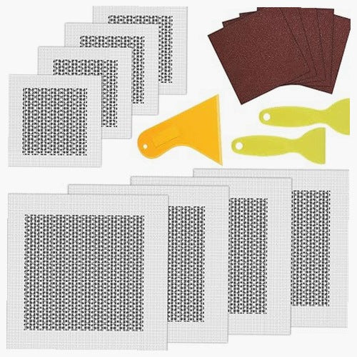 TOOLS FOR REPAIRING WALLS PLASTER PATCHES SCRAPERS SANDPAPER SET