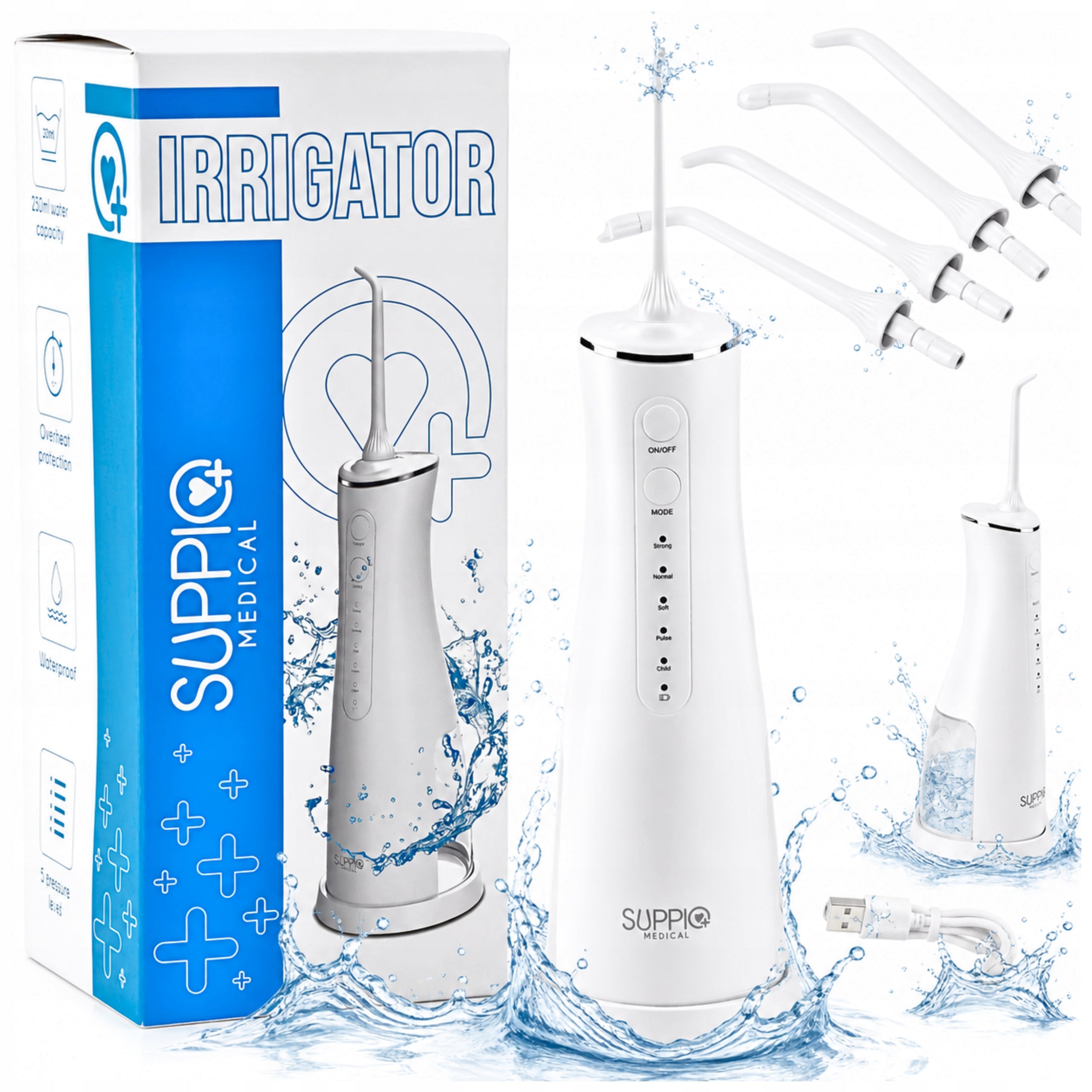 TOOTH IRRIGATOR 5 MODES 4 NOZZLES WIRELESS STRONG ELEGANT IRRIGATOR