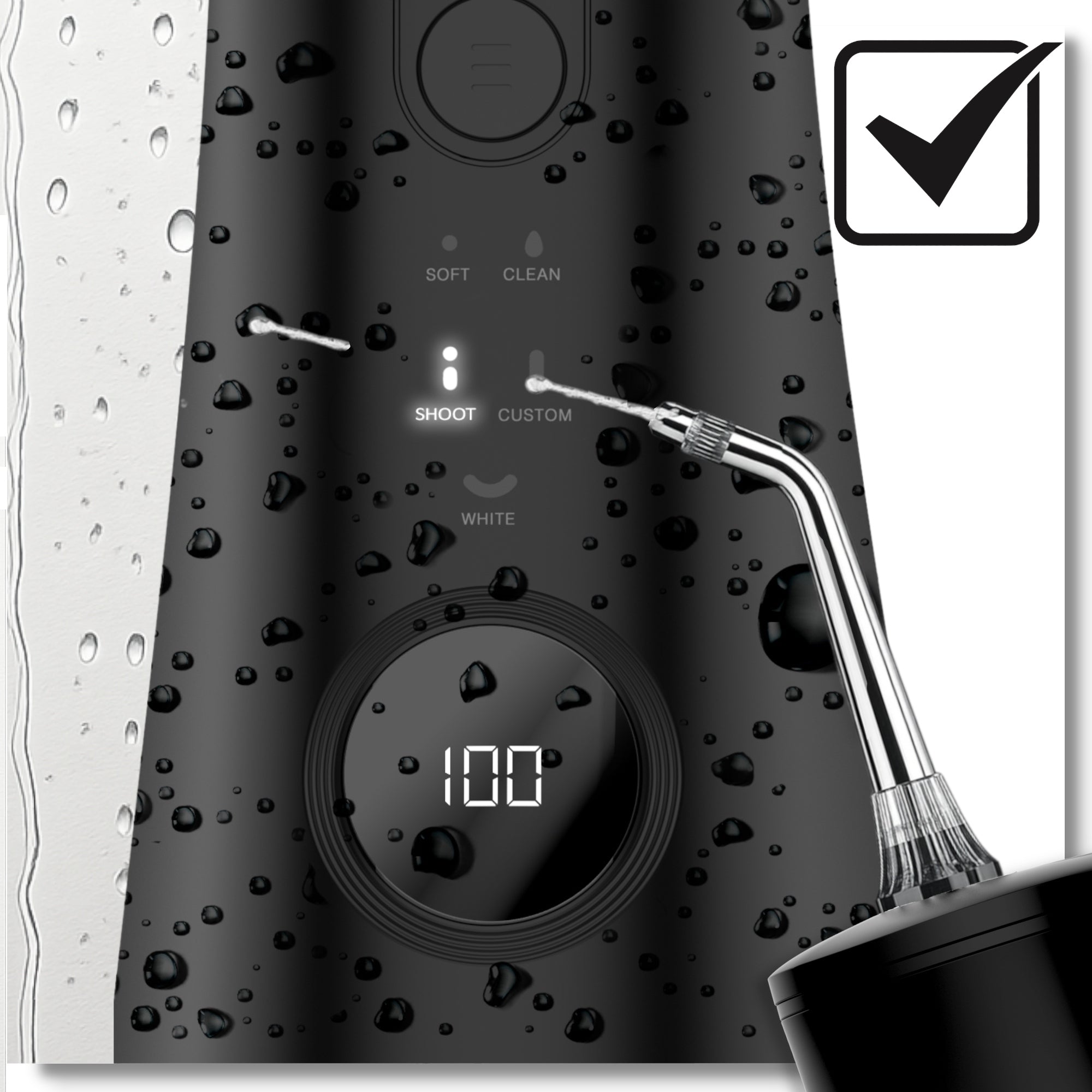 TOOTH IRRIGATOR 5 Modes + 4 Nozzles Wireless Professional SHOOT MODE Medical device no