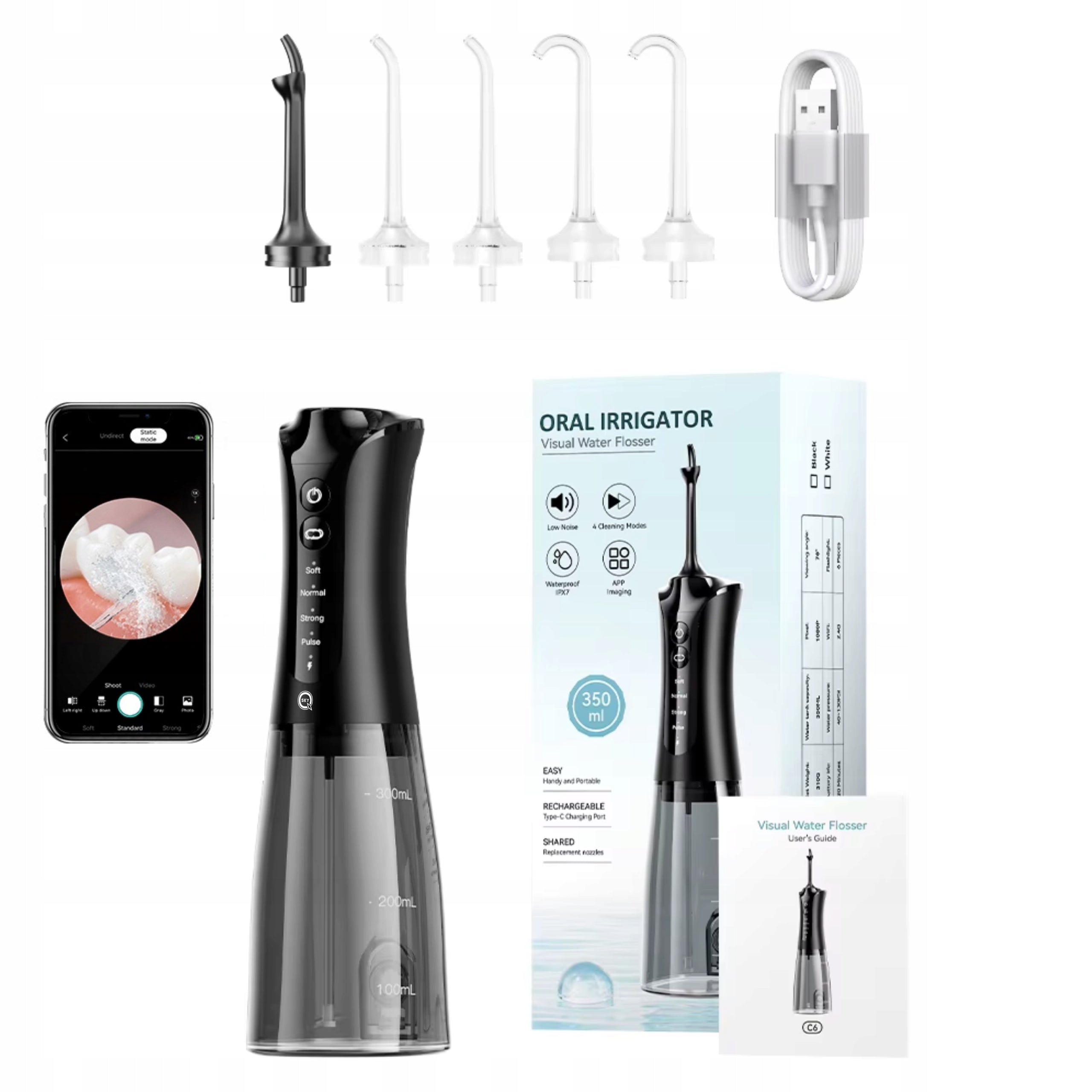 TOOTH IRRIGATOR PORTABLE WIRELESS 5 TIPS WITH PHONE APP