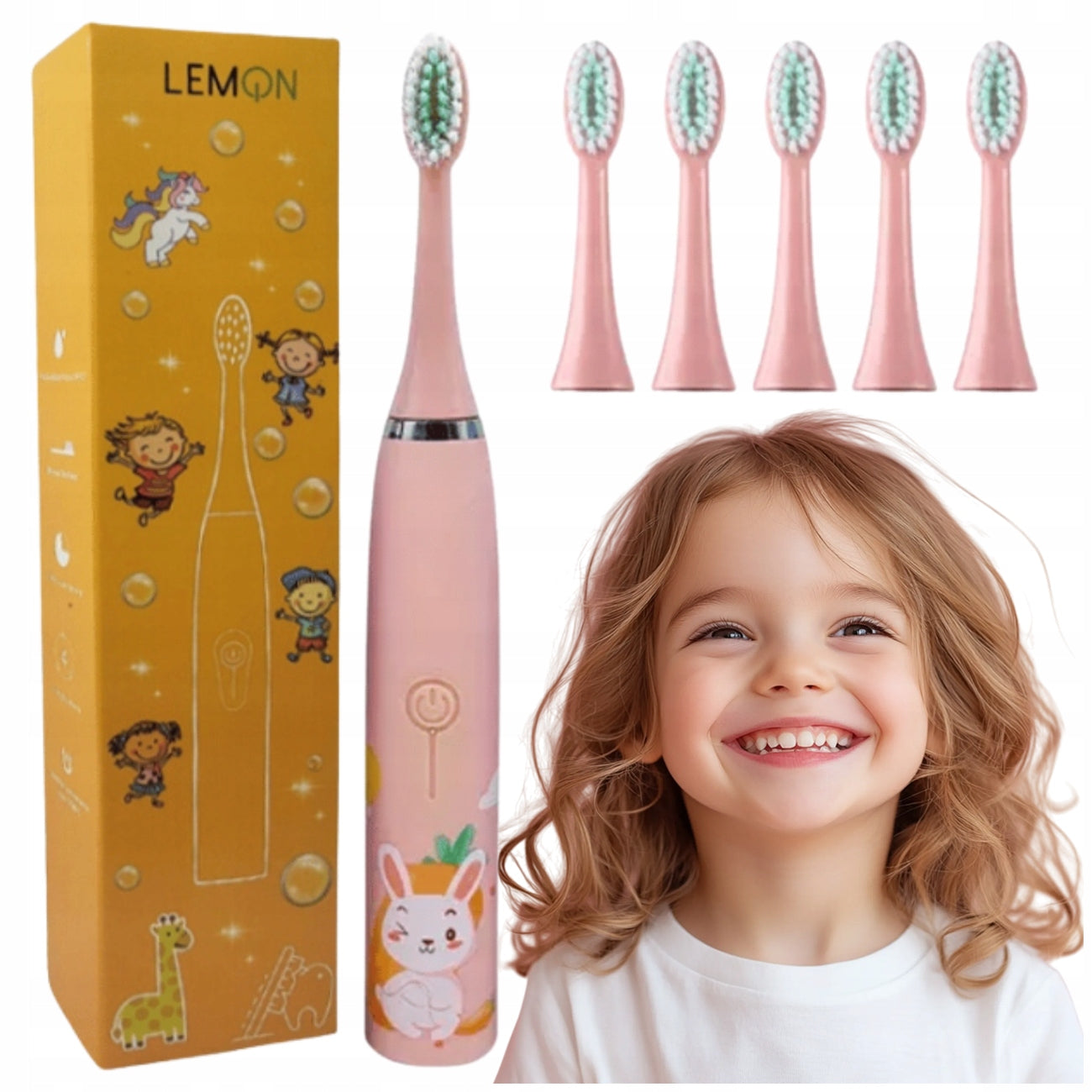 TOOTHBRUSH FOR CHILDREN ELECTRIC SONIC TIPS PINK