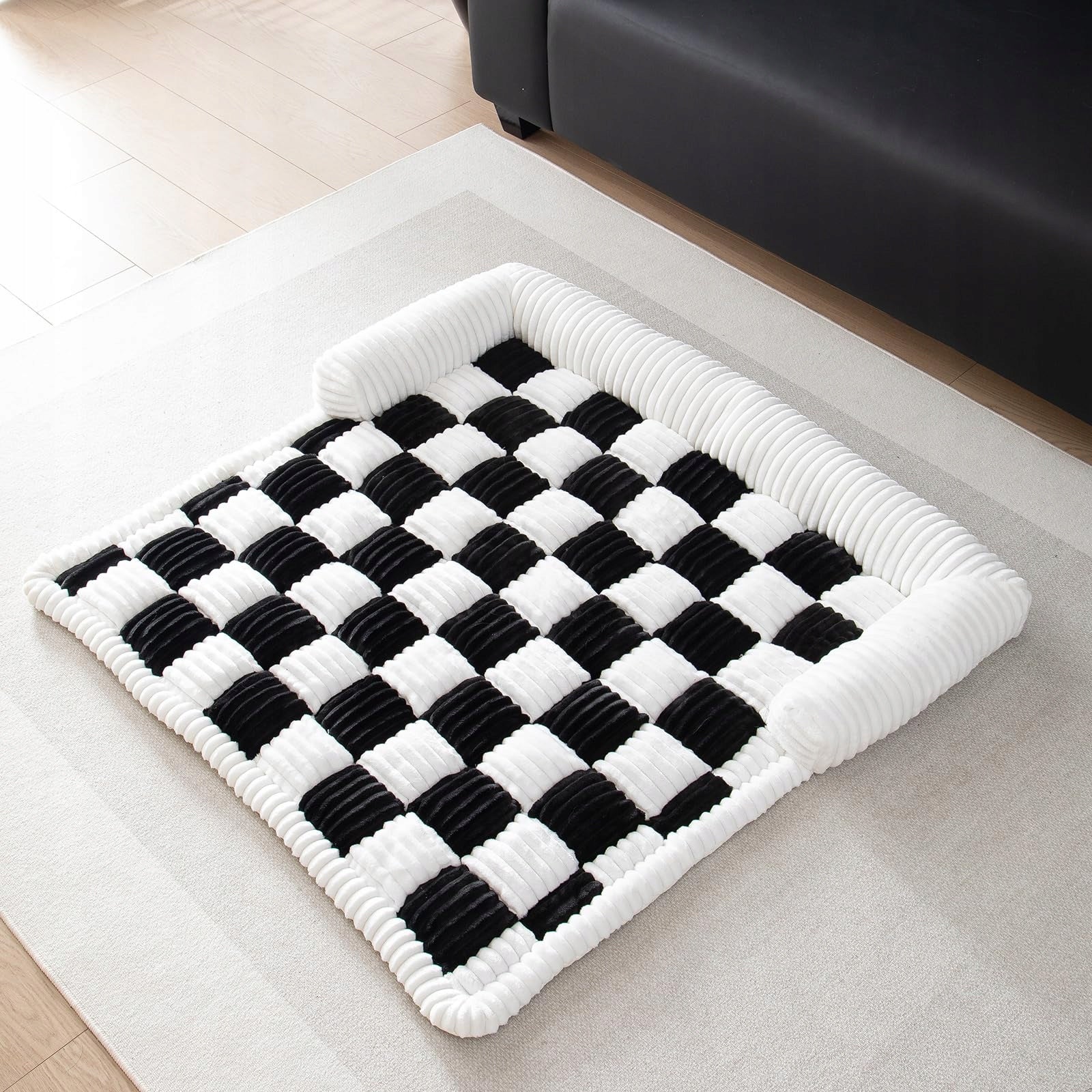 TOPCHANCES Orthopedic Bed for Large Dogs 90x90x13cm Beige Color multicolor