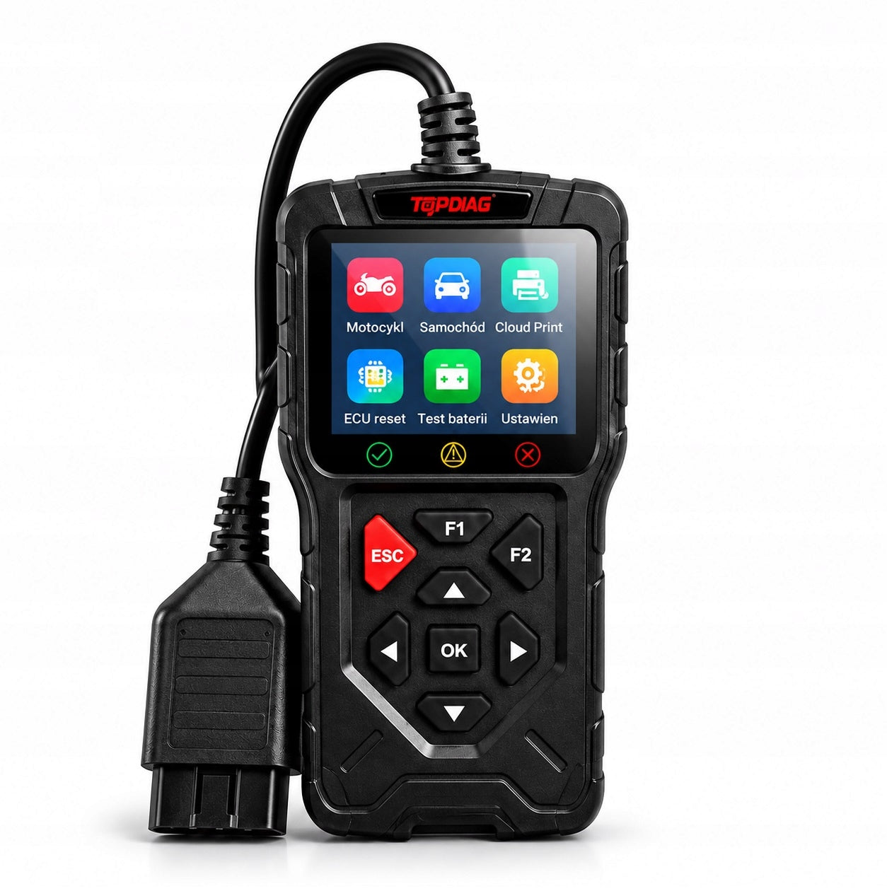 TOPDIAG OBD2 Diagnostic Tester for Motorcycle and Car ECU Scanner Manufacturer code TOPdiag