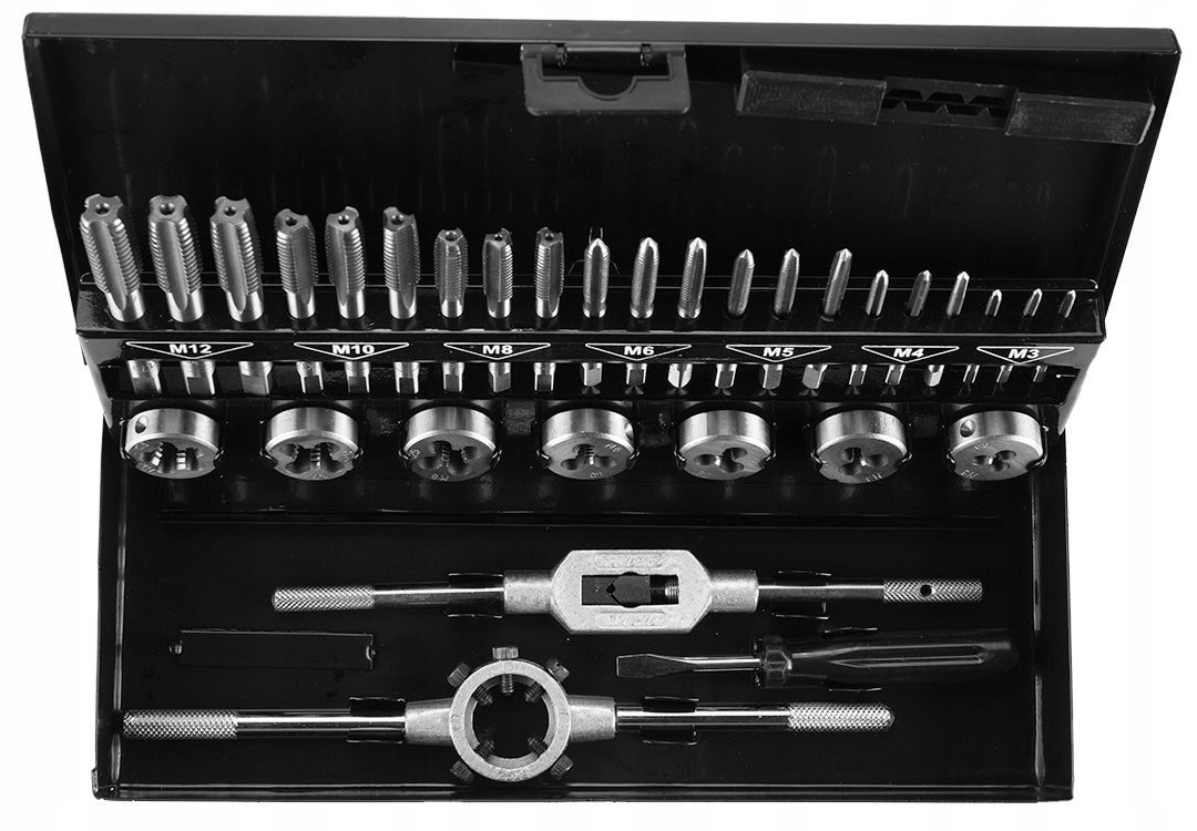 TOPEX Dies and taps M3-M12, set of 32, 14A426 EAN (GTIN) 5902062062024