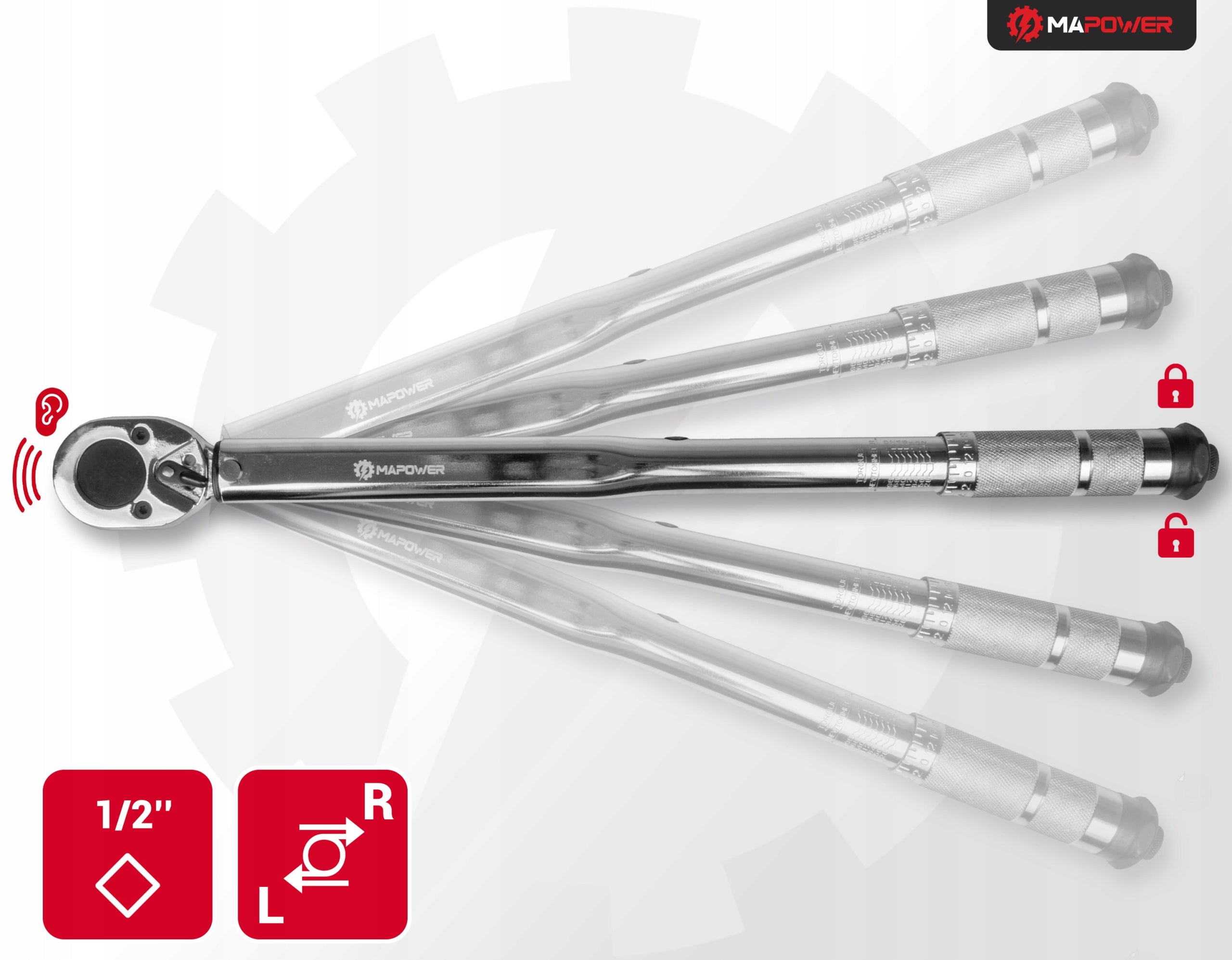 TORQUE WRENCH 1/2 28-210Nm FOR WHEELS CALIBRATION CERTIFICATE CRV LOCK Manufacturer code MPTW01