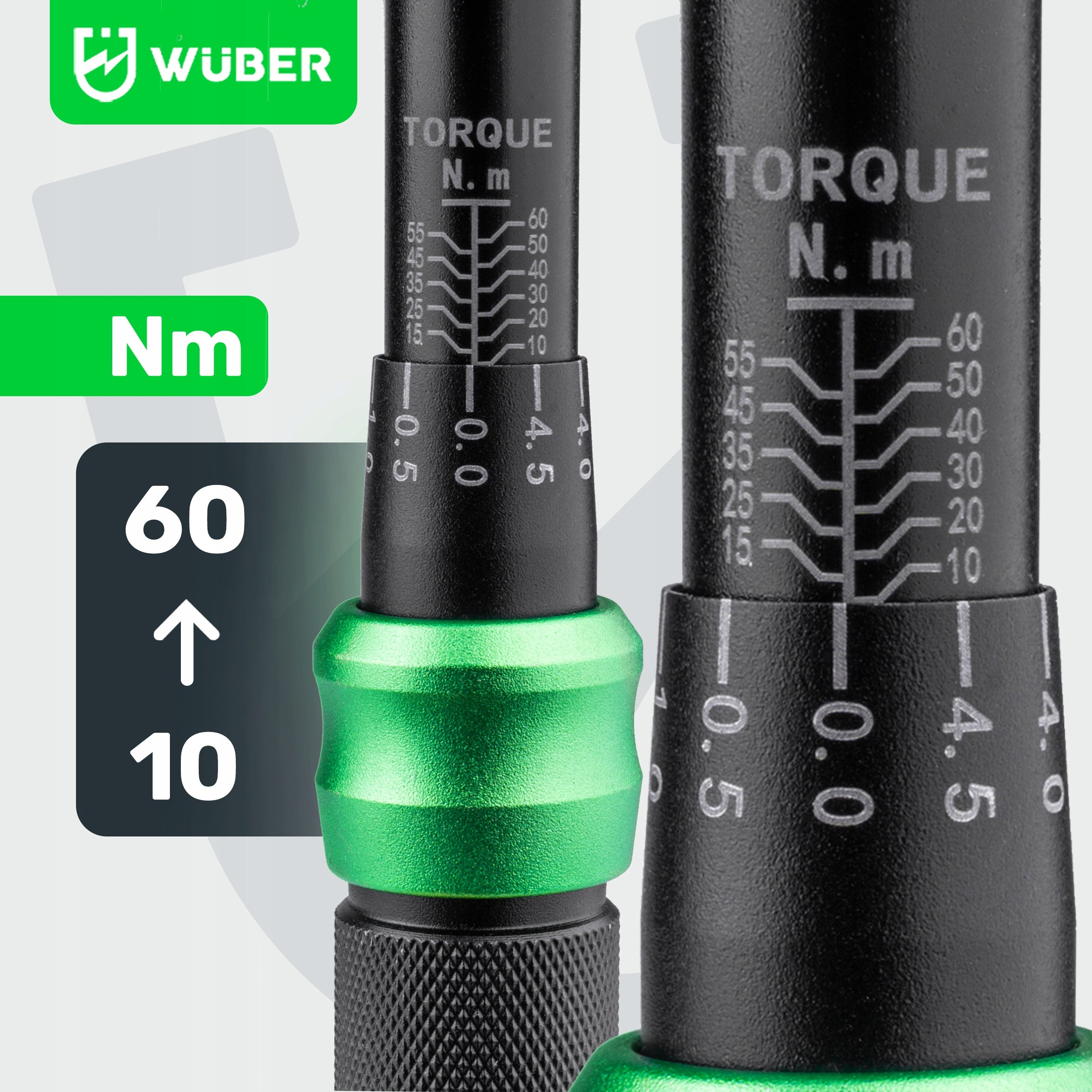 TORQUE WRENCH 1/2"WITH LOCK 10-60NM COMPLIANCE WITH ISO 6789 CRV CASE Brand Wuber