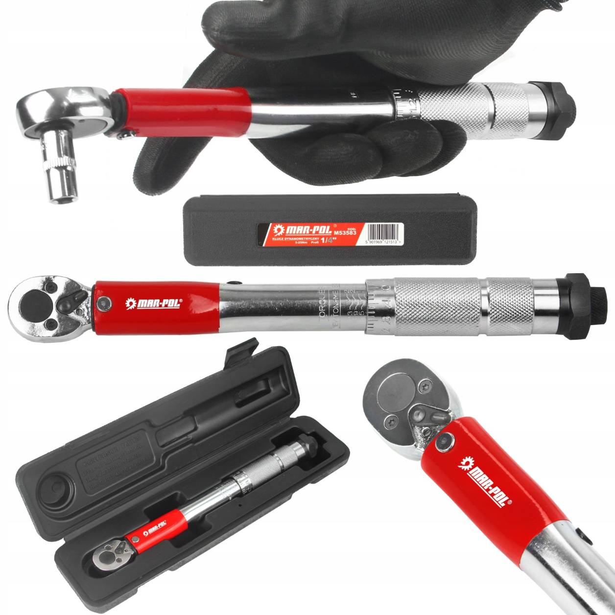 TORQUE WRENCH 1/4" 5-25Nm /Profi MAR-POL, Manufacturer code M53583