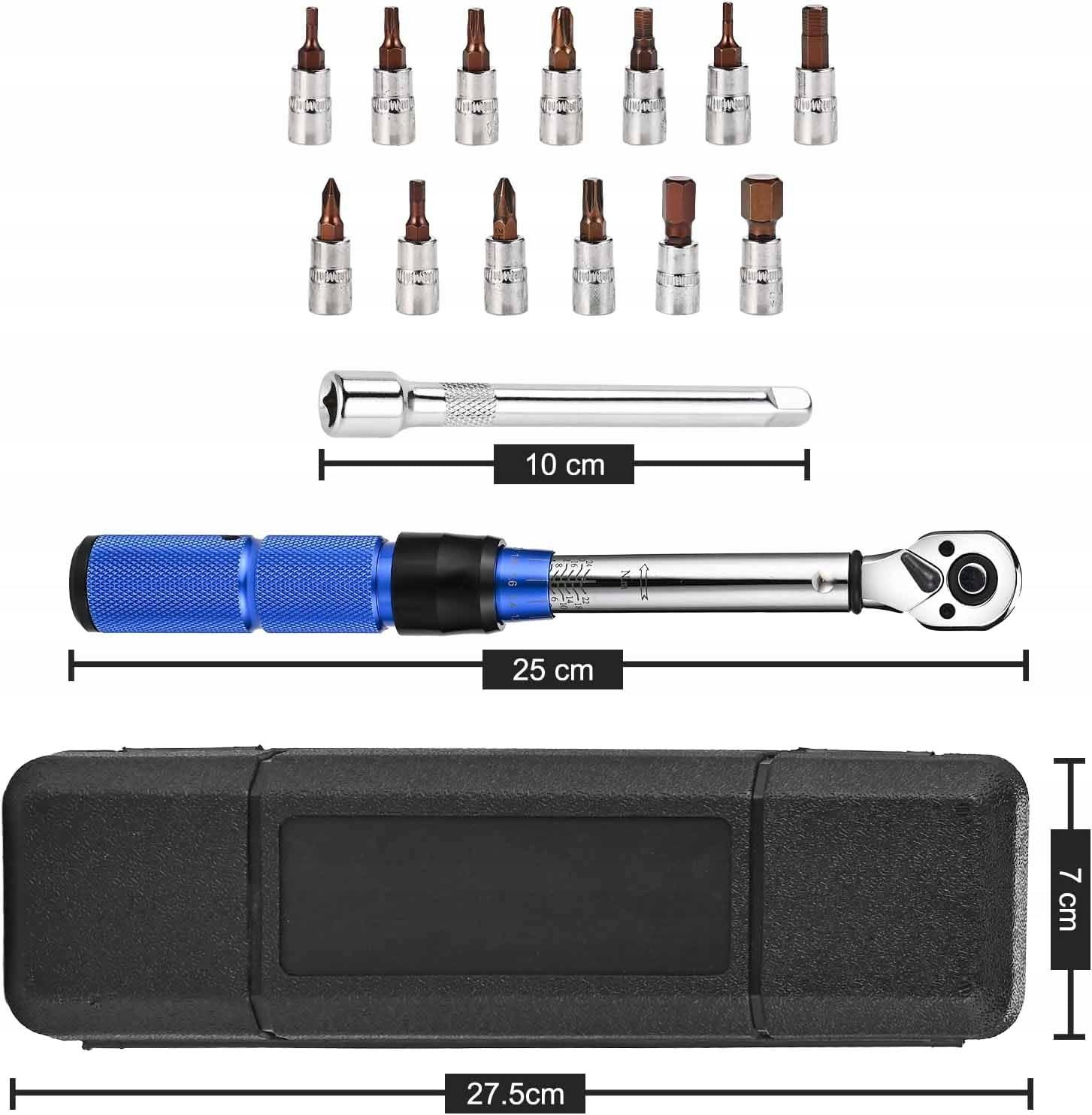 TORQUE WRENCH 1/4 INCH,2-24 NM,WITH EXTENSION BAR,CAPS Product weight with unit packaging 0.82 kg