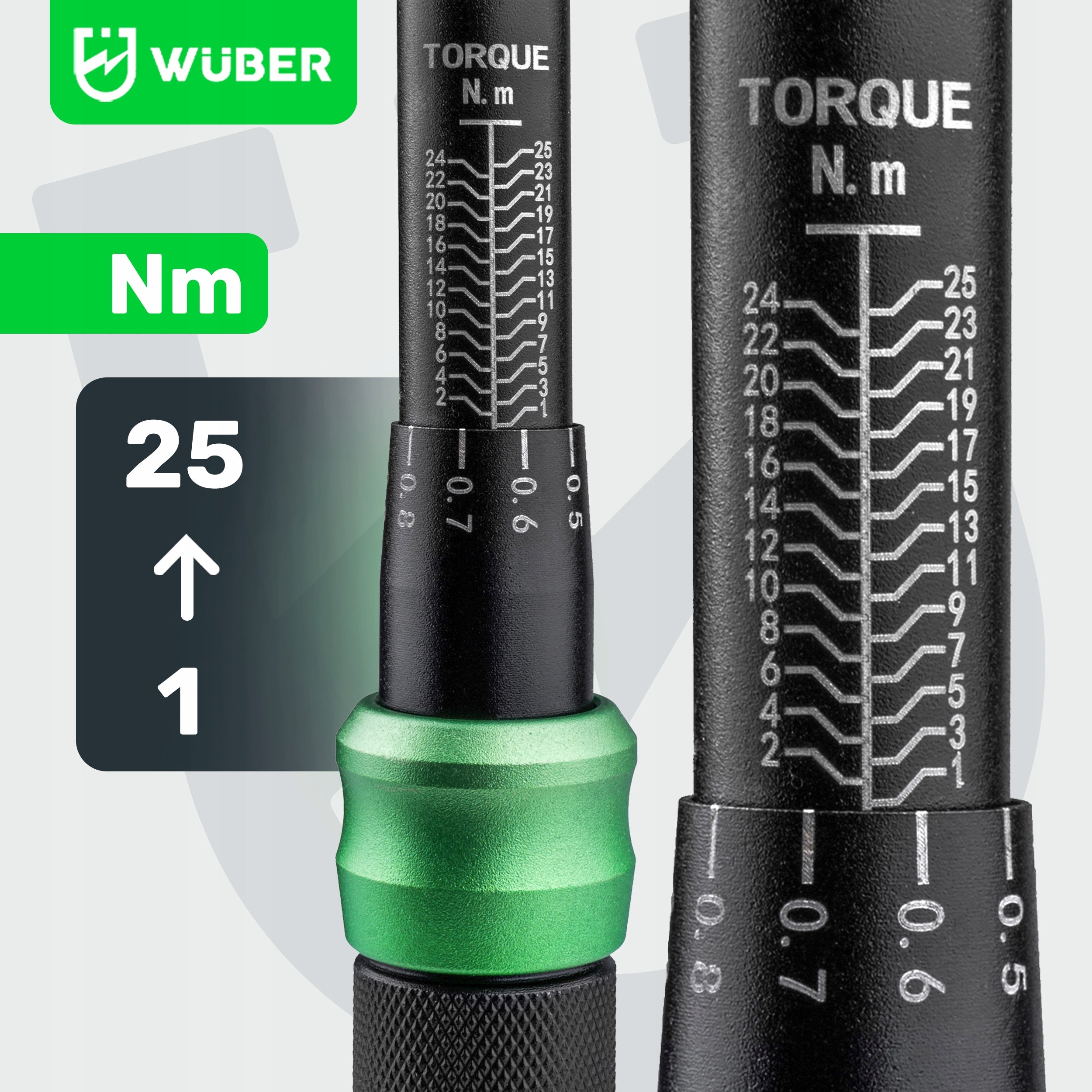 TORQUE WRENCH 1/4" WITH LOCK 1-25NM COMPLIANCE WITH ISO 6789 CRV CASE Customs tariff code 82041200