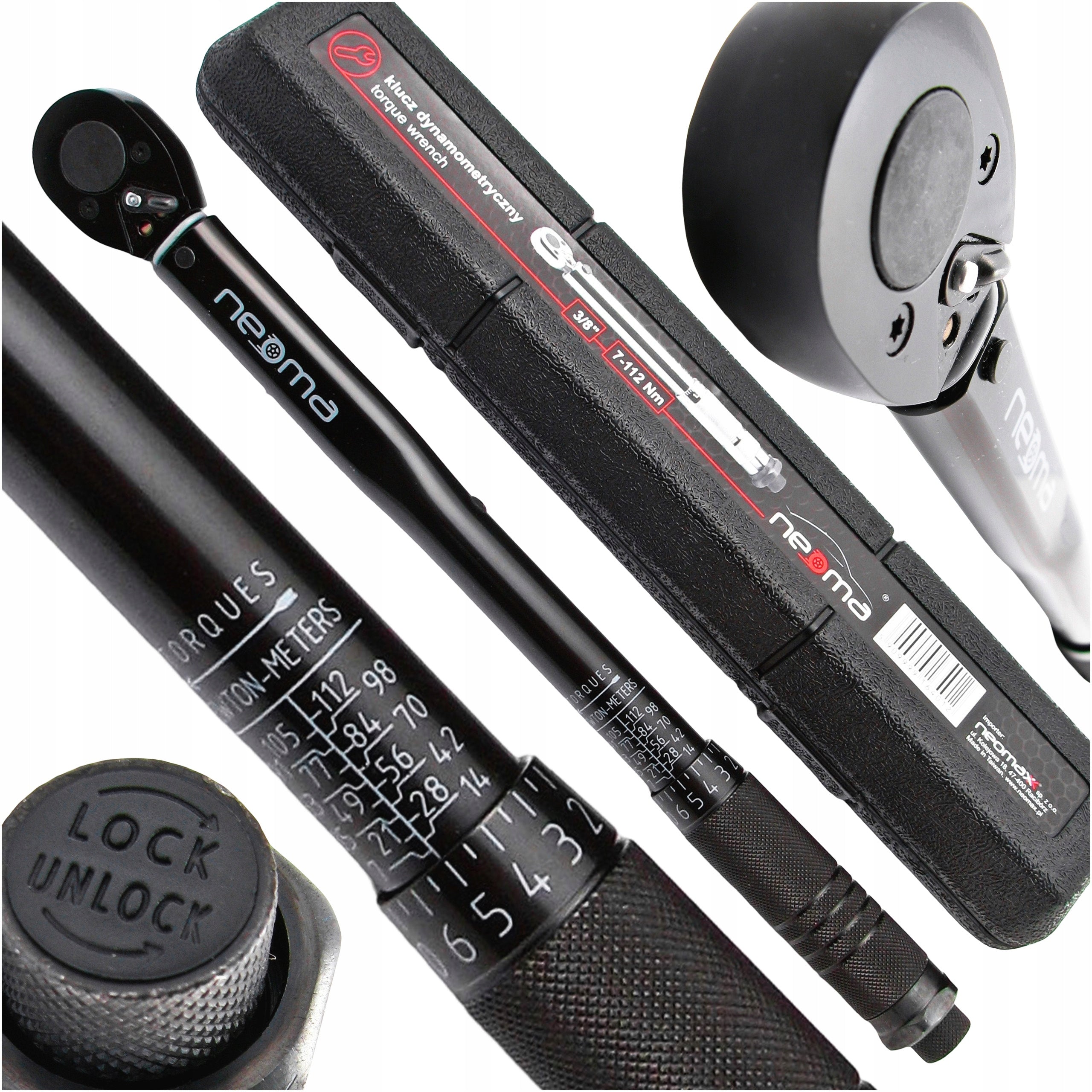 TORQUE WRENCH 3/8 WITH LOCK 7-112Nm CALIBRATION CERTIFICATE IN CASE