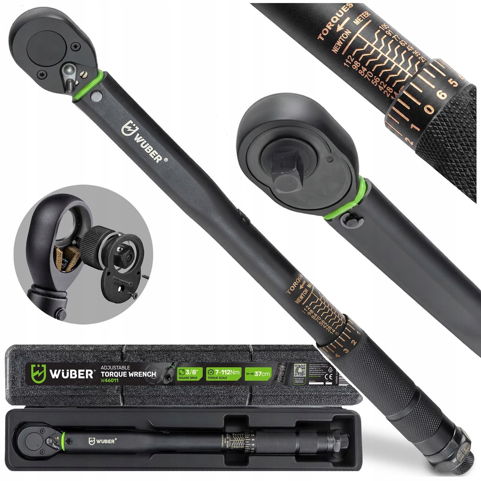 TORQUE WRENCH 7-112NM WITH SETTING LOCK SUITCASE ISO 3/8" COMPLIANCE