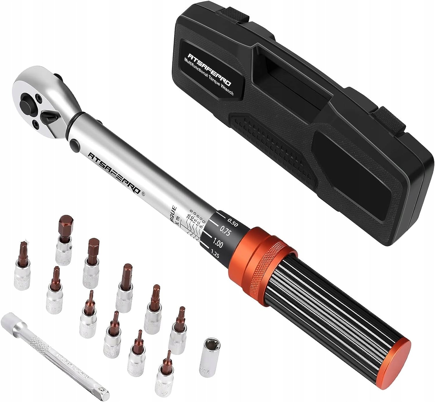 TORQUE WRENCH ATSAFEPRO SET OF 15 ADJUSTABLE IN 2 DIRECTIONS 5-25NM