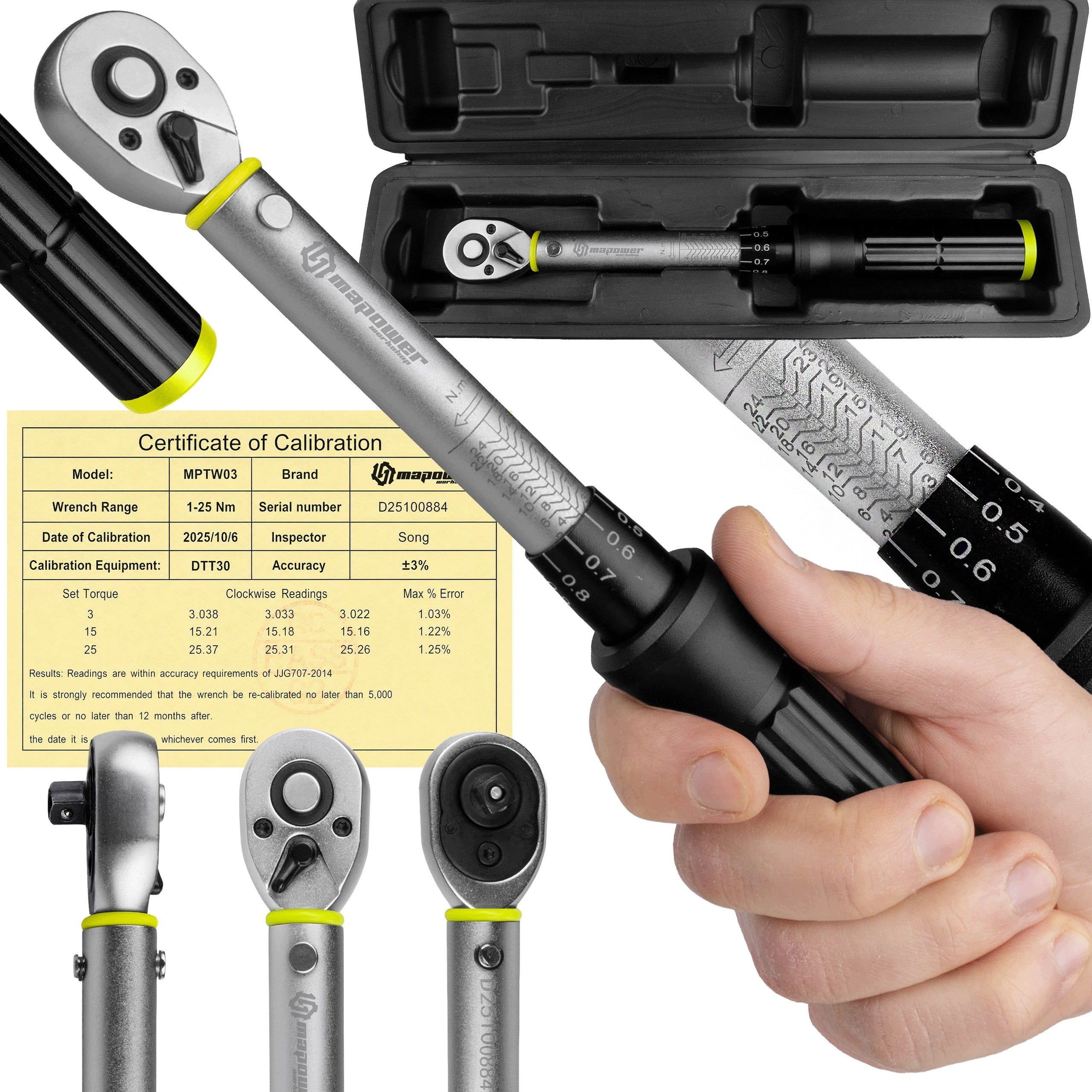 TORQUE WRENCH BICYCLE >>TWO-WAY<< LEFT RIGHT 1/4'' 1-25 Nm