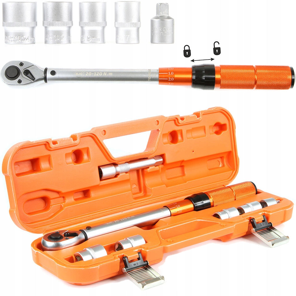 TORQUE WRENCH BIT SET 1/2" 120Nm 17-24mm BJC