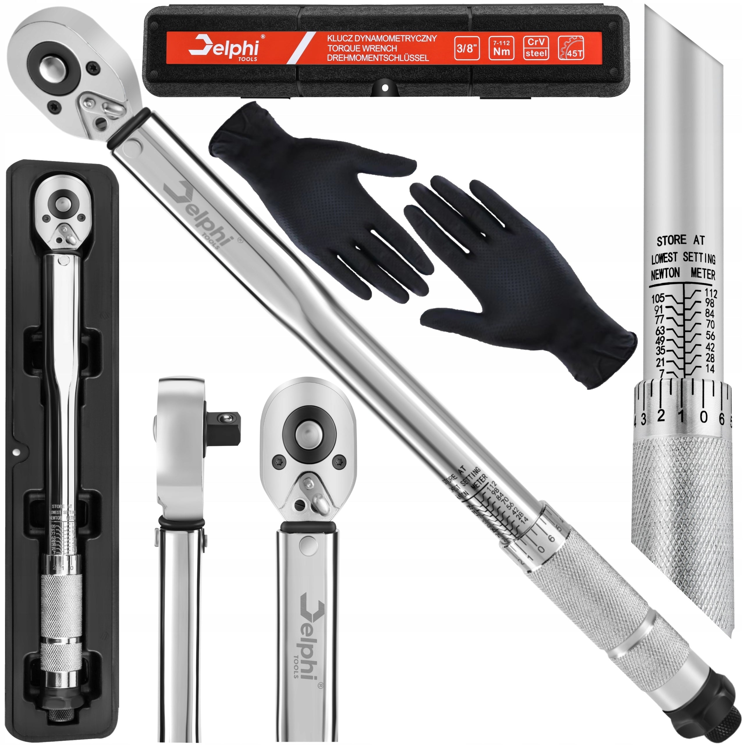 TORQUE WRENCH Delphi 7-112Nm 3/8" with LOCK STEEL CrMO +- 4%