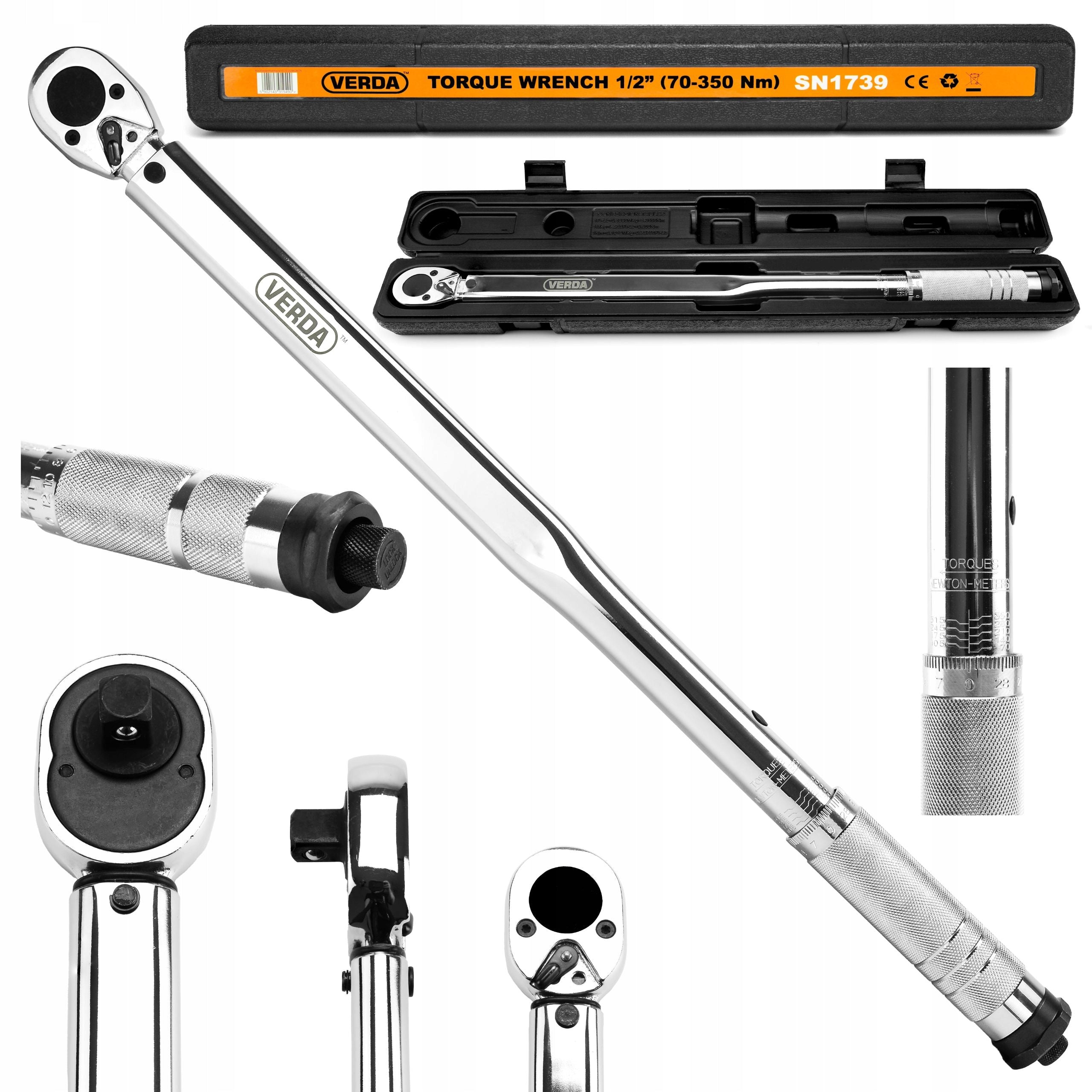 TORQUE WRENCH FOR WHEELS 1/2" 70-350Nm SUITCASE IN SUITCASE VERDA
