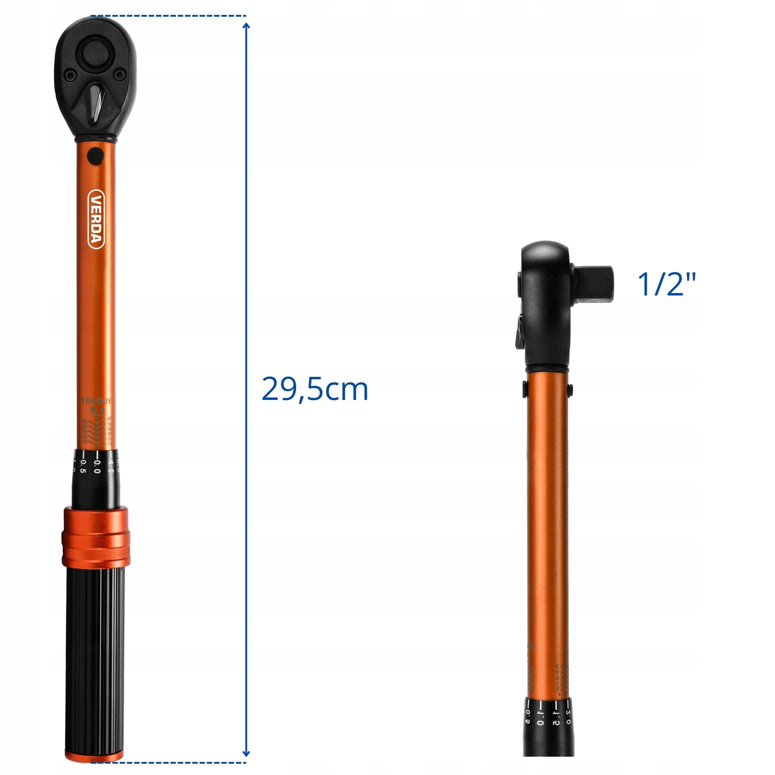 TORQUE WRENCH WITH 1/2" LOCK 10-60Nm FOR CANDLES SUITCASE CASE Brand Verda