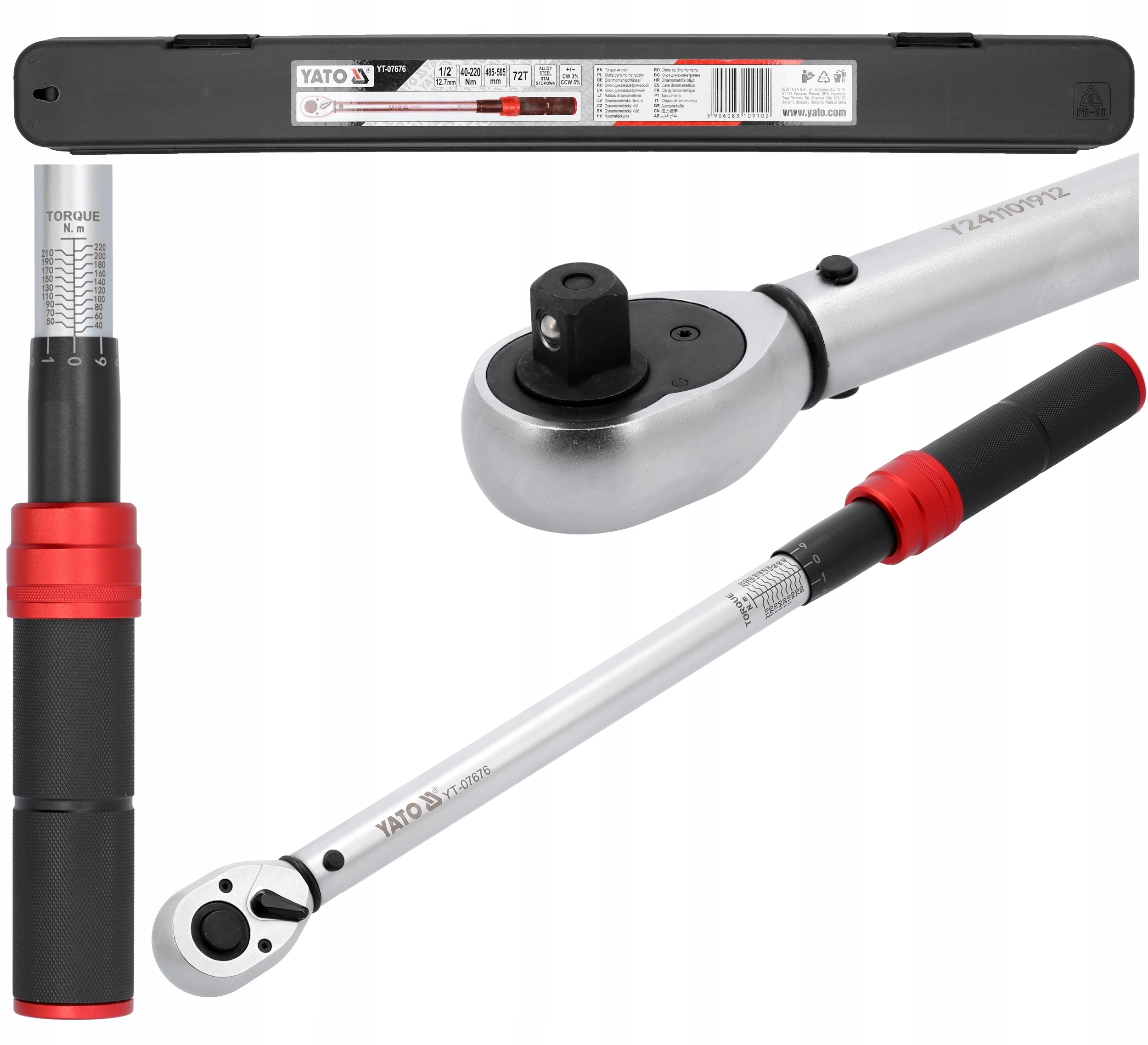 TORQUE WRENCH YATO 1/2" 40-220Nm CALIBRATION CERTIFICATE