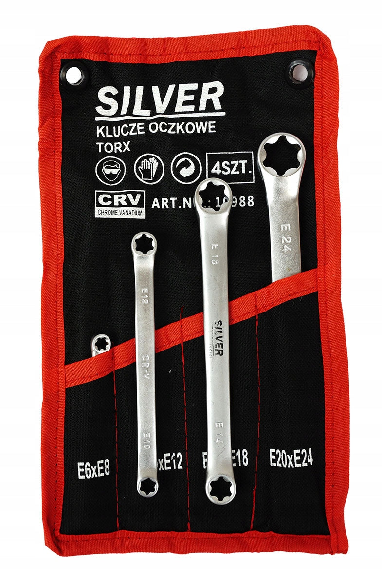 TORX FLAT EYE WRENCHES 4 ELEMENTS E6-E24 SHEET SOLID DURABLE Manufacturer code OT10988