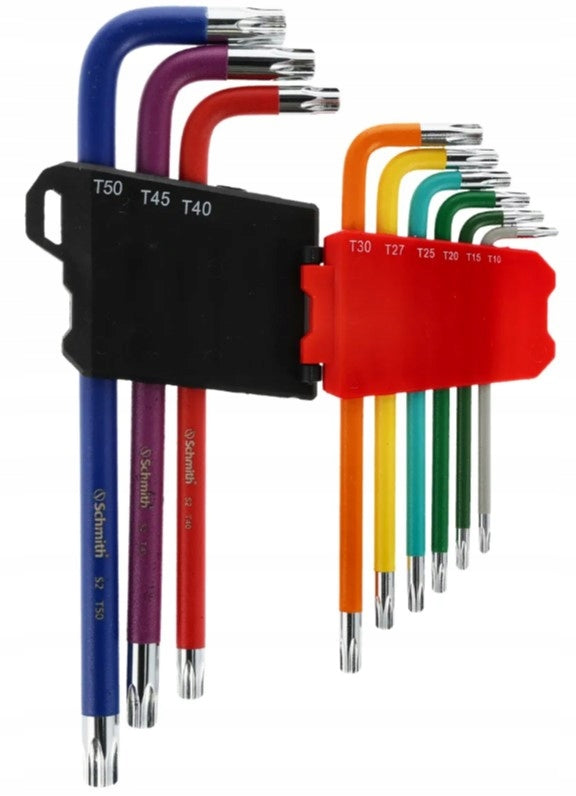 TORX LONG ALLEN WRENCHES T10-T50 COLORFUL 9pcs WITH HOLE SCHMITH EAN (GTIN) 5902004774671