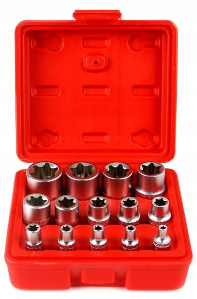 TORX SOCKET WRENCHES E4-E24 1/4' 3/8' 1/2' SOCKET SET 14 EL. M66422 Brand Mar-Pol