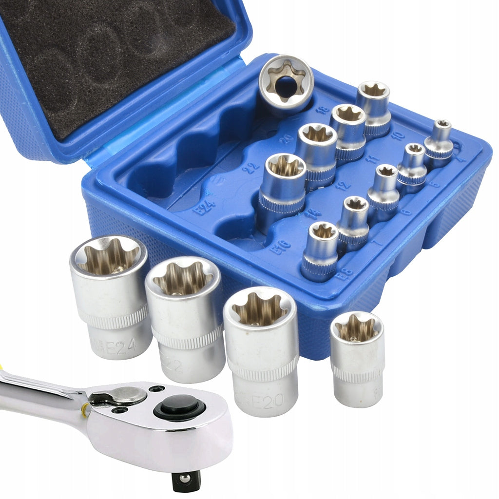 TORX SOCKET WRENCHES INNER KEY CAP E4-E24 1/2, 1/4, 3/8 Brand Falon-Tech