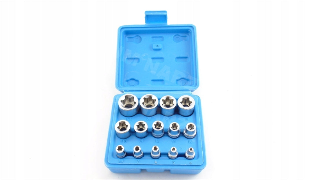 TORX SOCKET WRENCHES INNER KEY CAP E4-E24 1/2, 1/4, 3/8 Product weight with unit packaging 1 kg