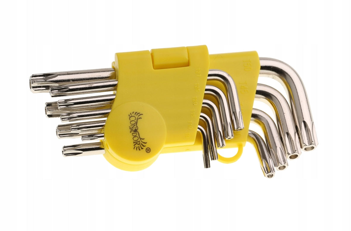 TORX WRENCHES WITH HOLE 9 pcs T10-T50 SHORT