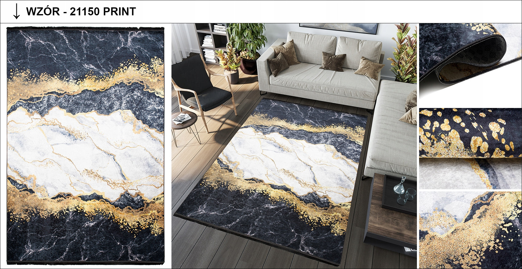 TOSCANA carpet 80x200 Fashionable Industrial Loft Length 200 cm
