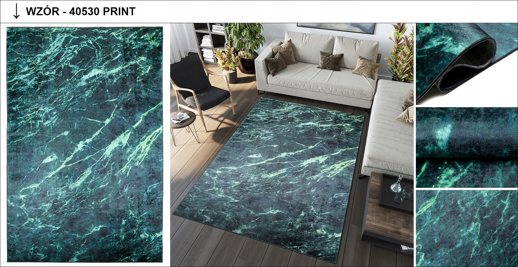 TOSCANA carpet 80x200 Fashionable Industrial Loft Material polyester