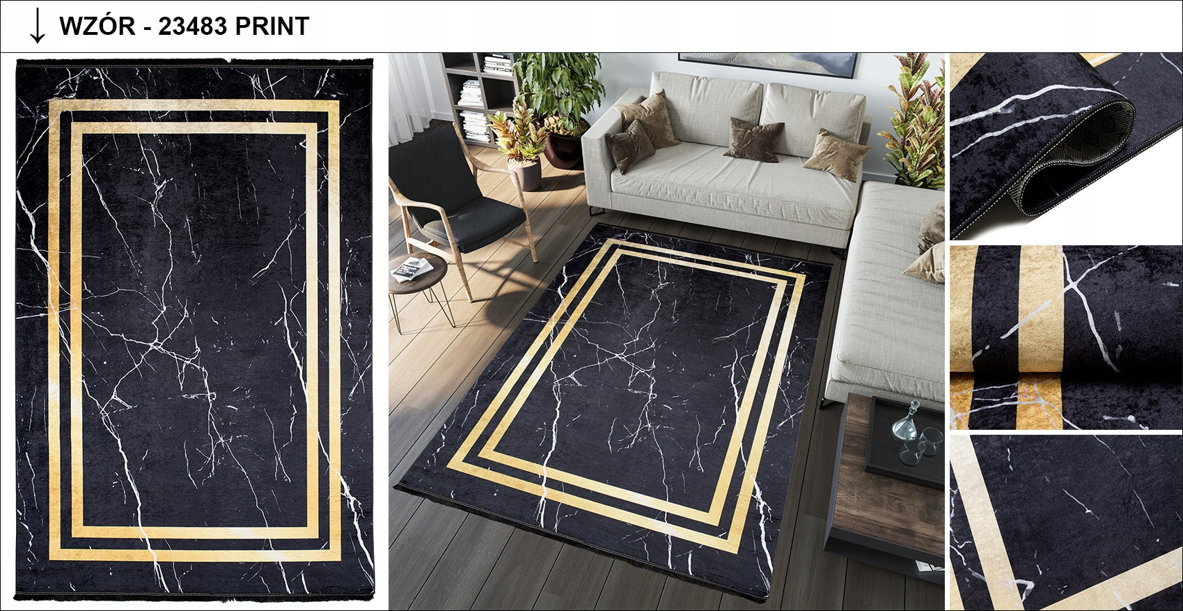 TOSCANA carpet 80x200 Fashionable Industrial Loft Product width 80 cm