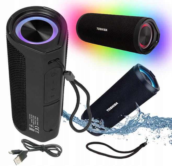 TOSHIBA PORTABLE WIRELESS BLUETOOTH SPEAKER LED IP67 USB PARTYBOX