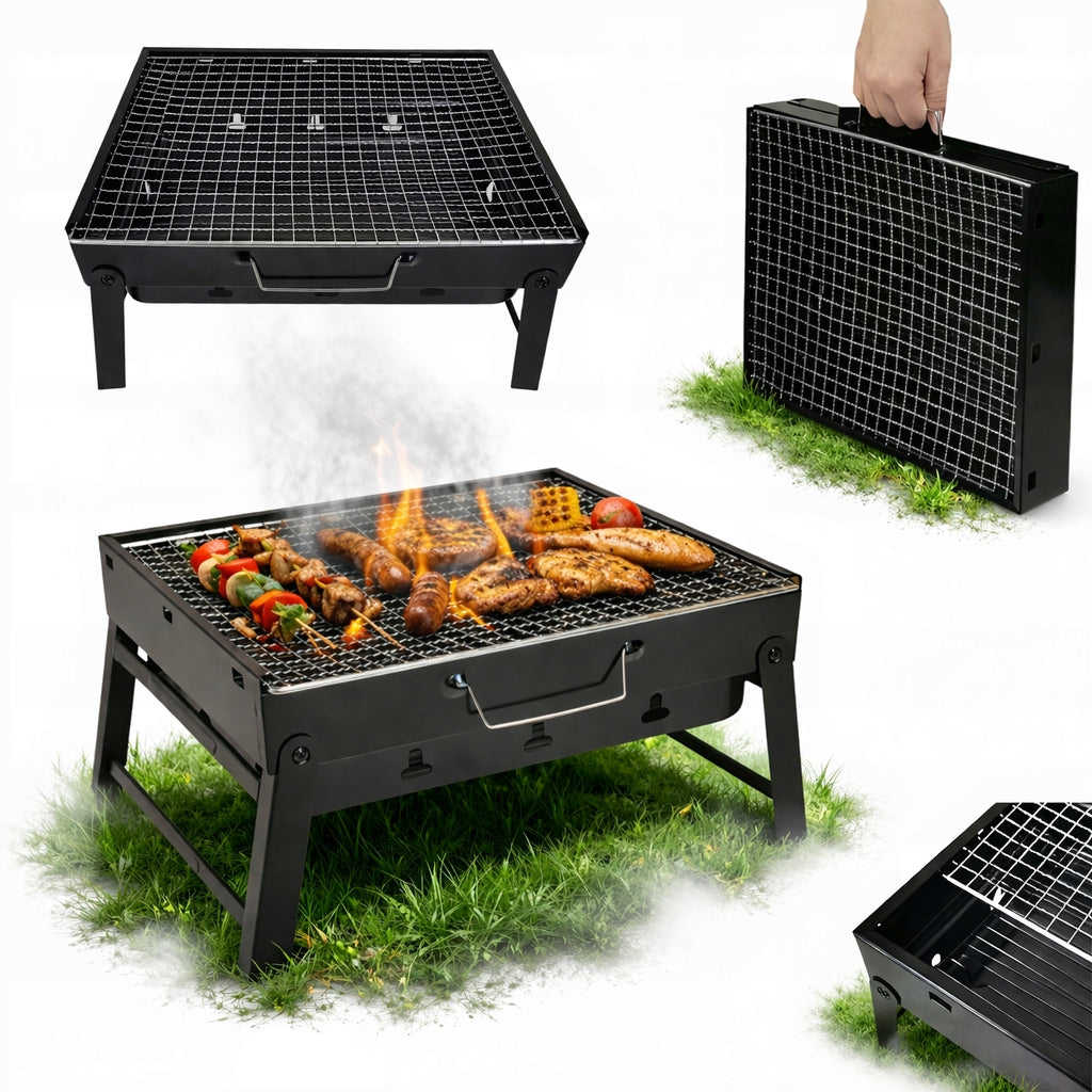 TOURIST CHARCOAL GRILL FOLDING GARDEN CAMPING PREMIUM HANDY BBQ