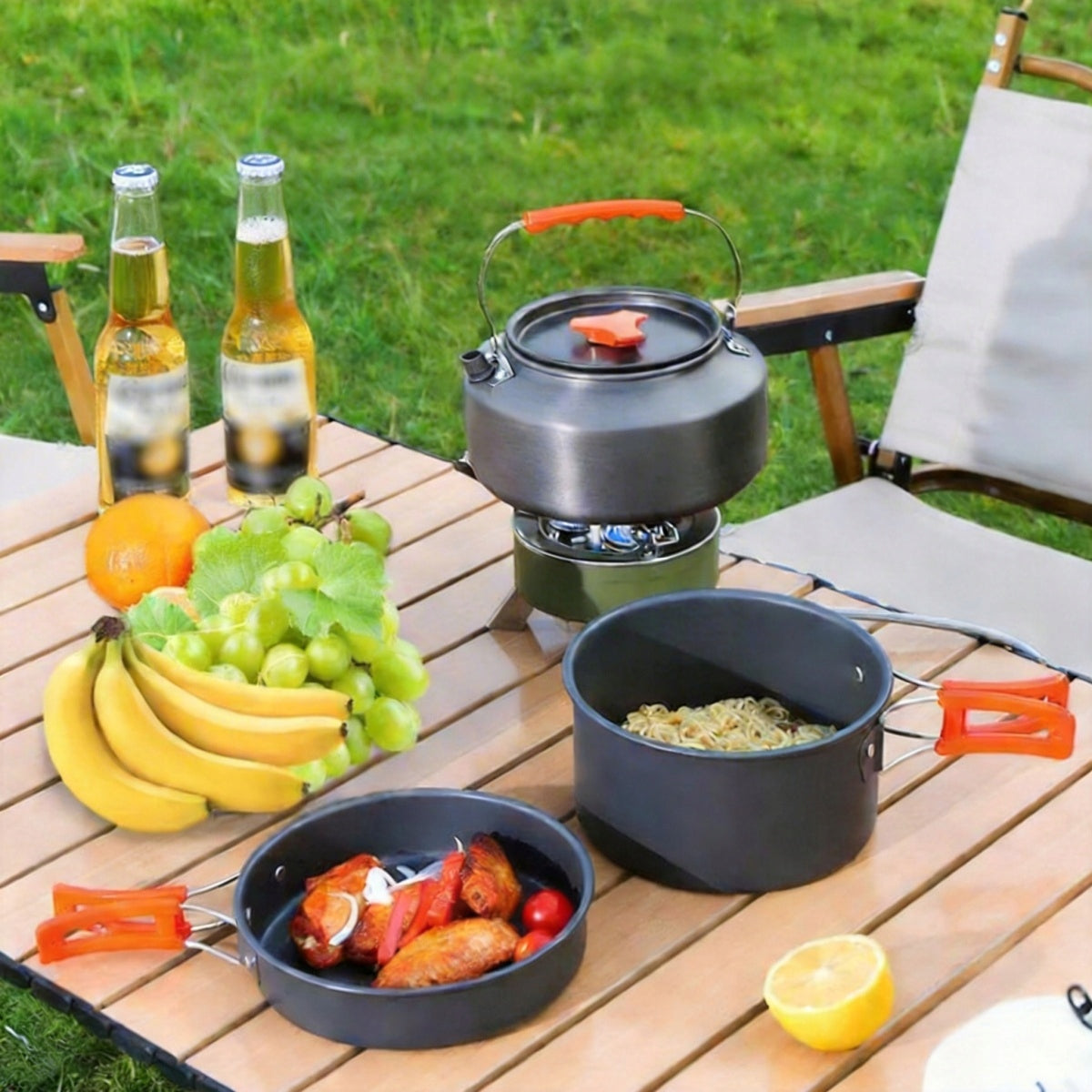 TOURIST DISHES POTS KETTLE SET OF CAMPING UTENSILS FOR CAMPING Brand no brand