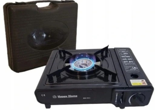 TOURIST GAS COOKER PORTABLE PLAIN 2in1 BLACK + SUITCASE BLACK Packaging status original