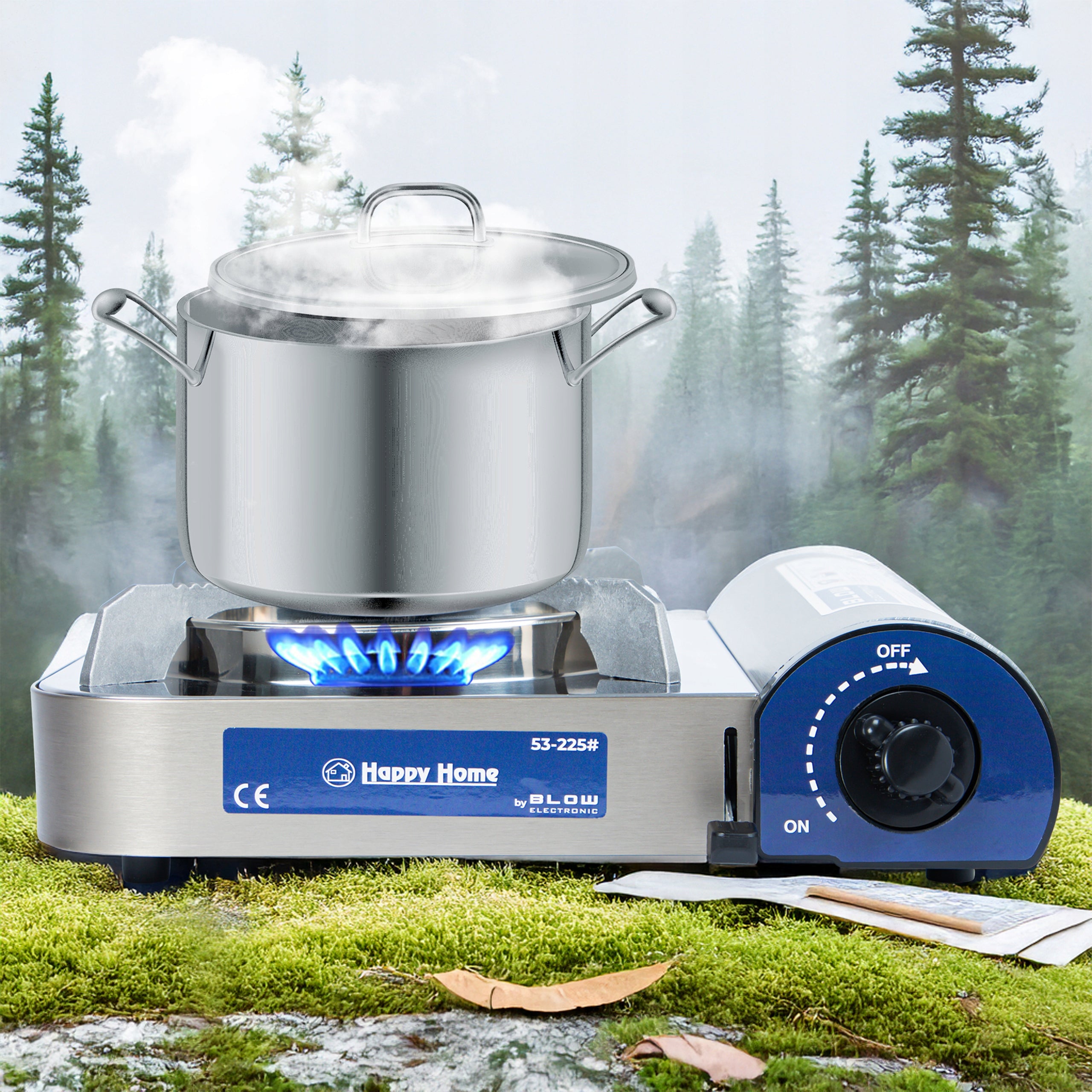 TOURIST GAS STOVE FOR CAMPING CARTRIDGE CERAMIC SUITCASE 2,9kW Manufacturer code 53-225#
