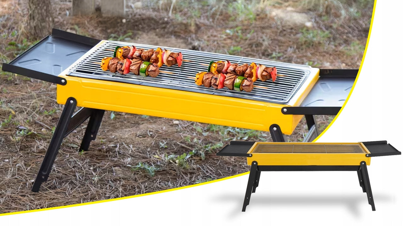 TOURIST GRILL PORTABLE CHARCOAL BBQ CAMPING FOLDING ROOMY + SHELVES Manufacturer code OGRODOWY BALKONOWY CAMPING DO OGRODU