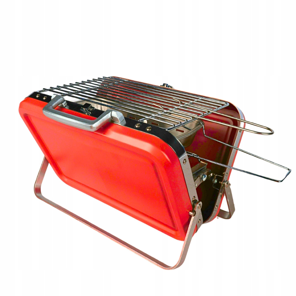 TOURIST GRILL PORTABLE CHARCOAL FOLDING BBQ CAMPING SUITCASE ROOMY Grill height 21 cm