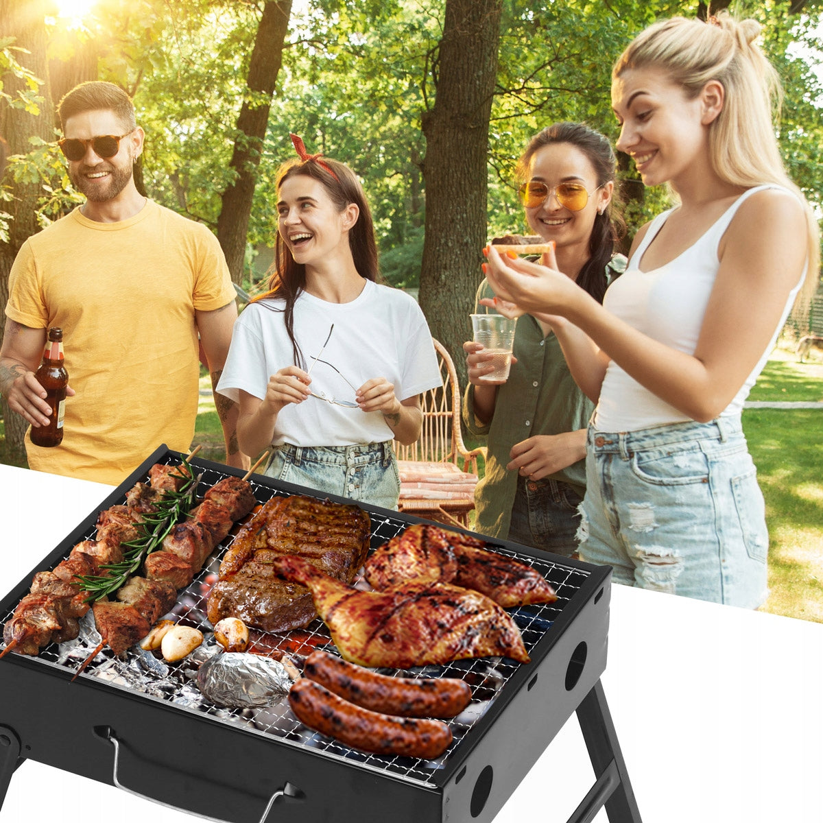 TOURIST GRILL PORTABLE FOLDING CHARCOAL Grill width 28 cm