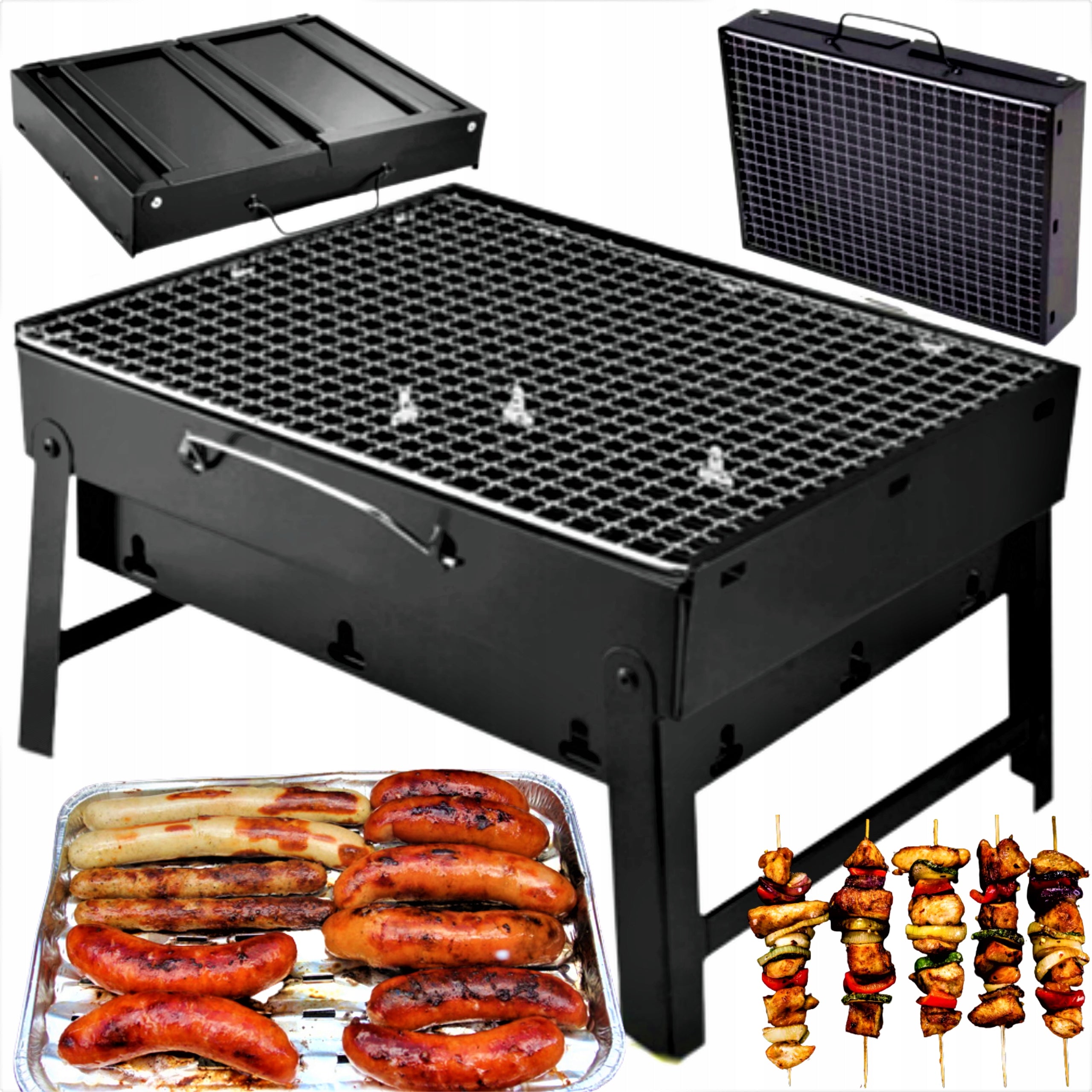 TOURIST GRILL TRAVEL CASE SMALL FOLDING BBQ PORTABLE WITH GRATE Packaging status original