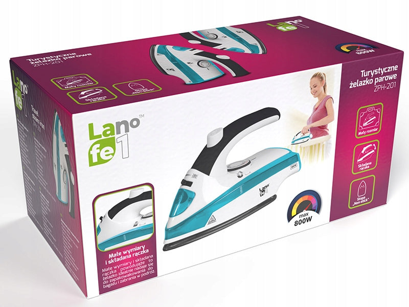 TOURIST IRON SMALL STEAM NON-STICK FOLDING TRAVEL ADJUSTMENT °C Foot type Teflon