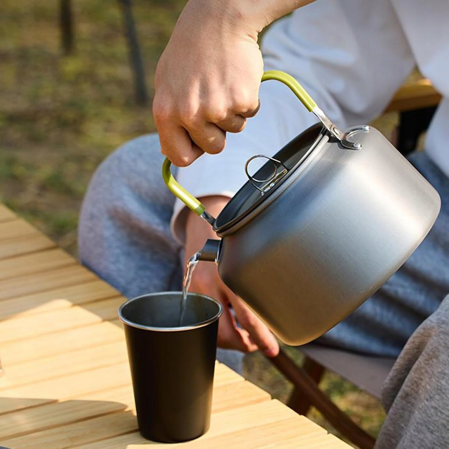 TOURIST KETTLE WITH LID 800ML FOR COFFEE PICNIC CAMPING GRILL Manufacturer code J14292