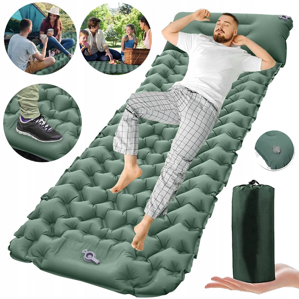 TOURIST MAT SELF-INFLATING PILLOW WITH ANTI-LEAKAGE BAG