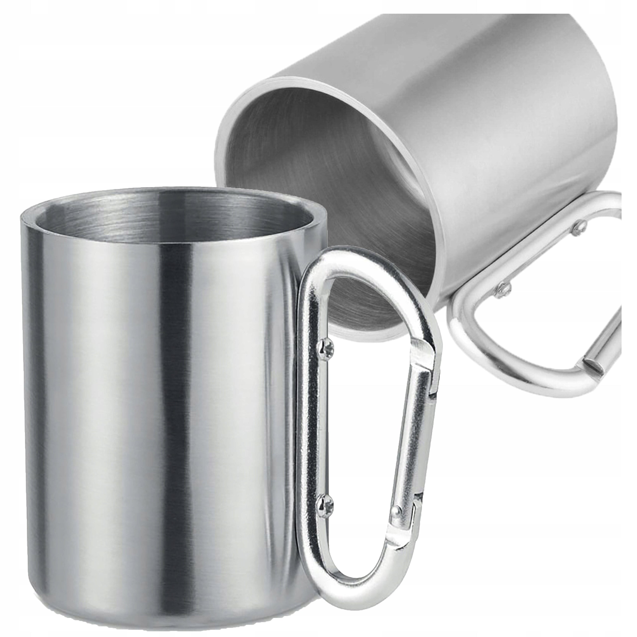 TOURIST MUG WITH CARABINER STEEL WITH CARABINER CAMPING 280ML