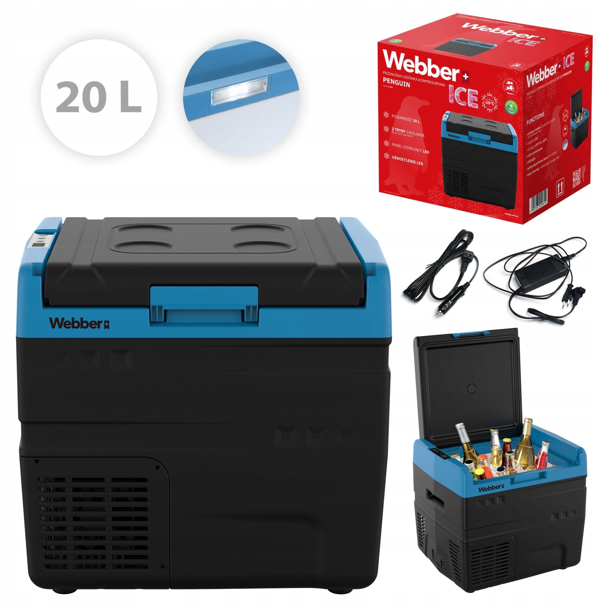 TOURIST REFRIGERATOR COMPRESSOR CAR FREEZER 12/24V 230V 20L