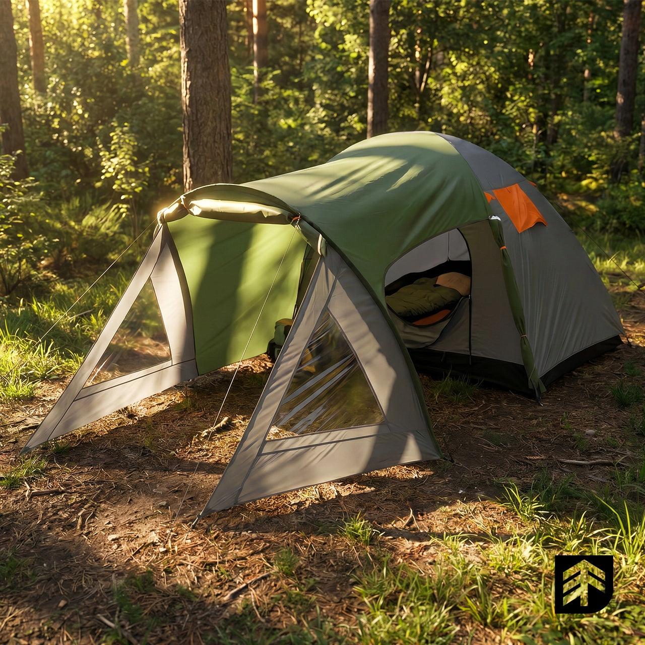 TOURIST TENT 4 PERSON FAMILY CAMPING WATERPROOF 440x250x150 cm Packaging status original